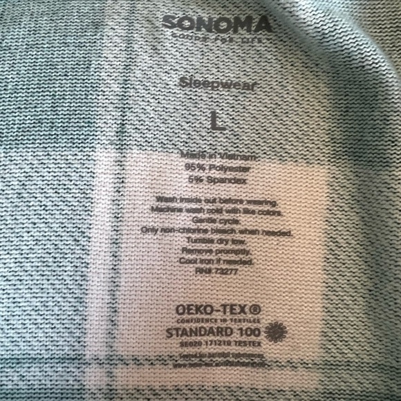 Sonoma Green and White Plaid Pajama Top - Womens Large - Picture 5 of 5